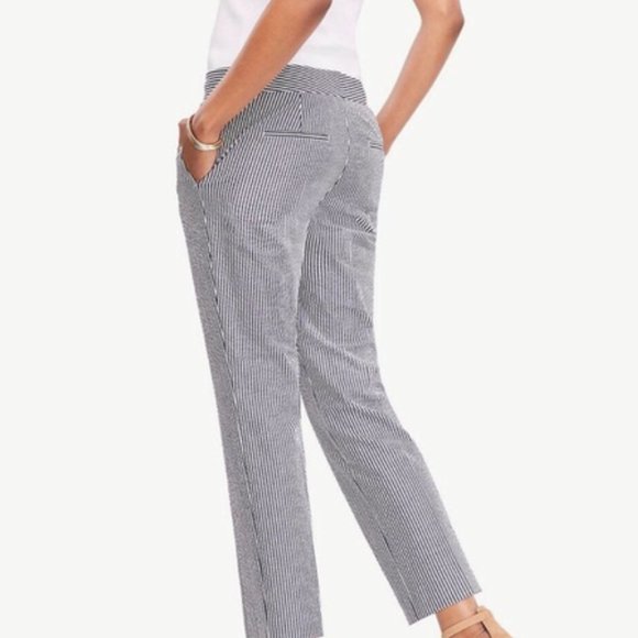 Ann Taylor Pants - Ann Taylor Seersucker Devin Straight Leg Pants